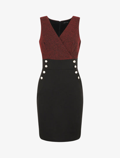 Robe fourreau à paillettes - Rouge - 2