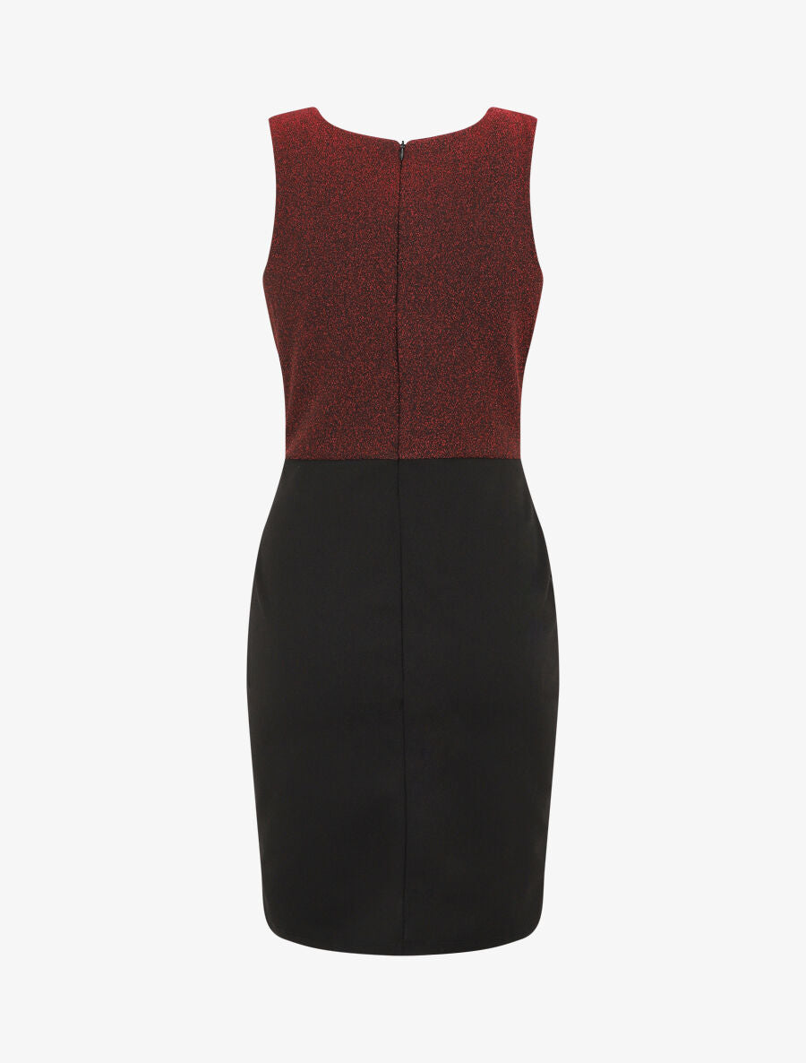 Robe fourreau à paillettes - Rouge - 3