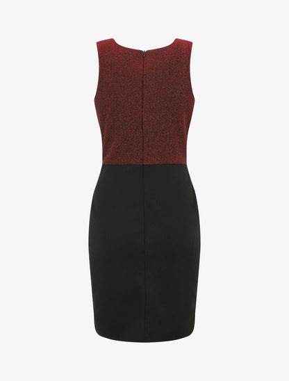 Robe fourreau à paillettes - Rouge - 3
