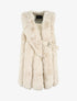 Manteau en fourrure synthétique sans manches - Beige - 4