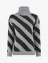 Pull col roulé rayé - Gris - 1