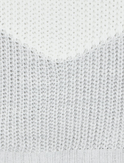 Pull droit à motif V - Noir - 3