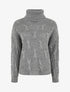Pull en maille à col roulé - Gris - 5