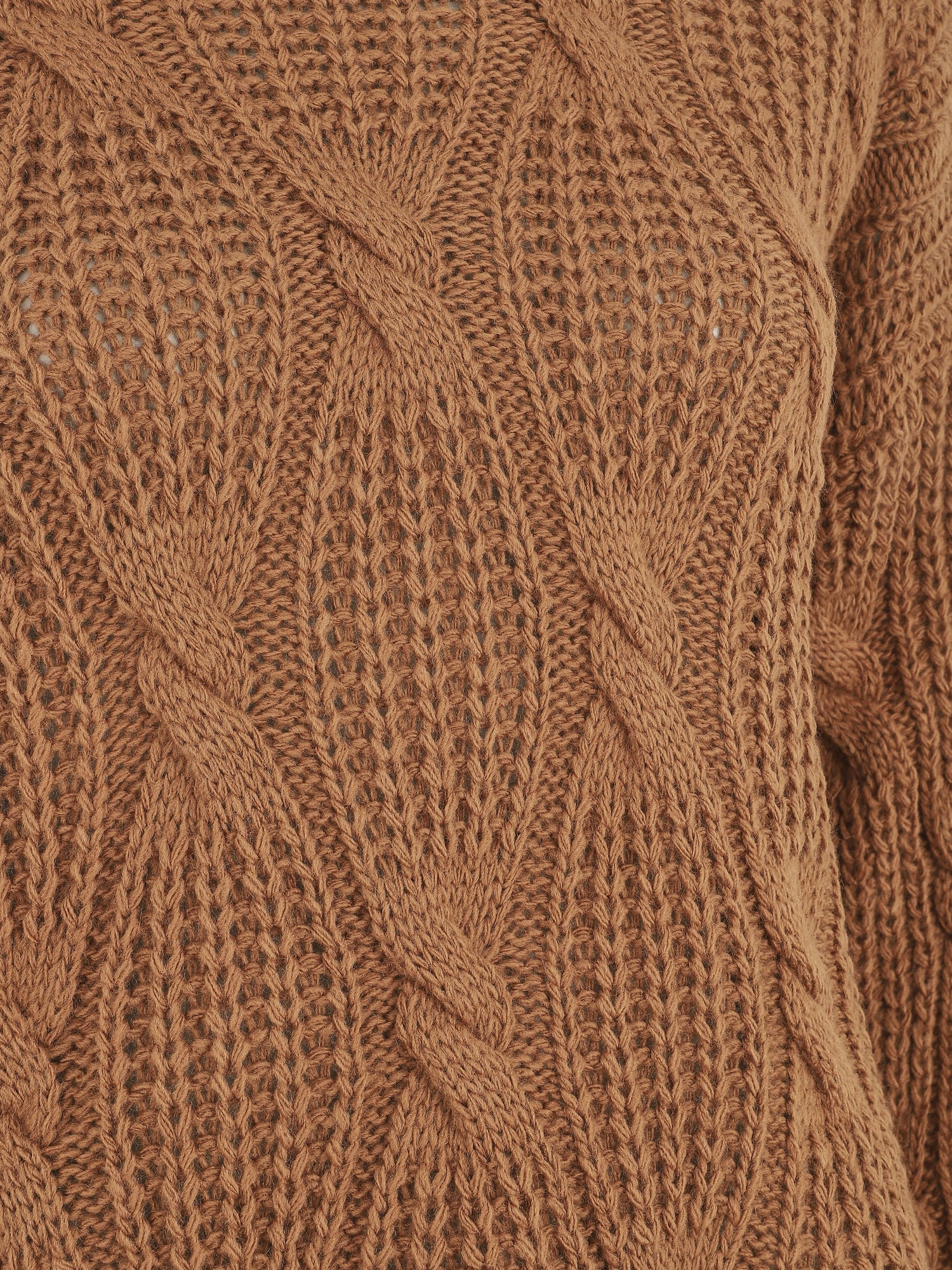 Pull en maille à col roulé - Camel - 3
