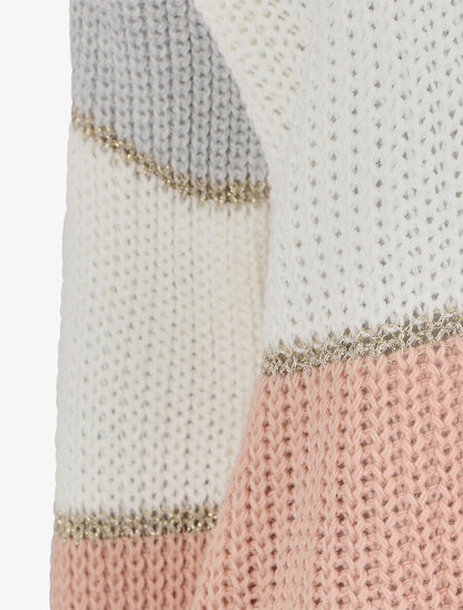 Pull à motif rayé irisé - Rose - 3