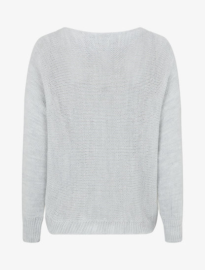 Pull motif V irisé - Gris clair - 2