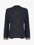 Blazer uni à revers imprimé grec - Marine - 4