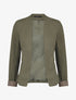 Blazer uni à revers imprimé grec - Kaki - 5
