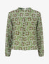 Blouse manches longues à col rond et imprimé anneaux - Vert amande - 5