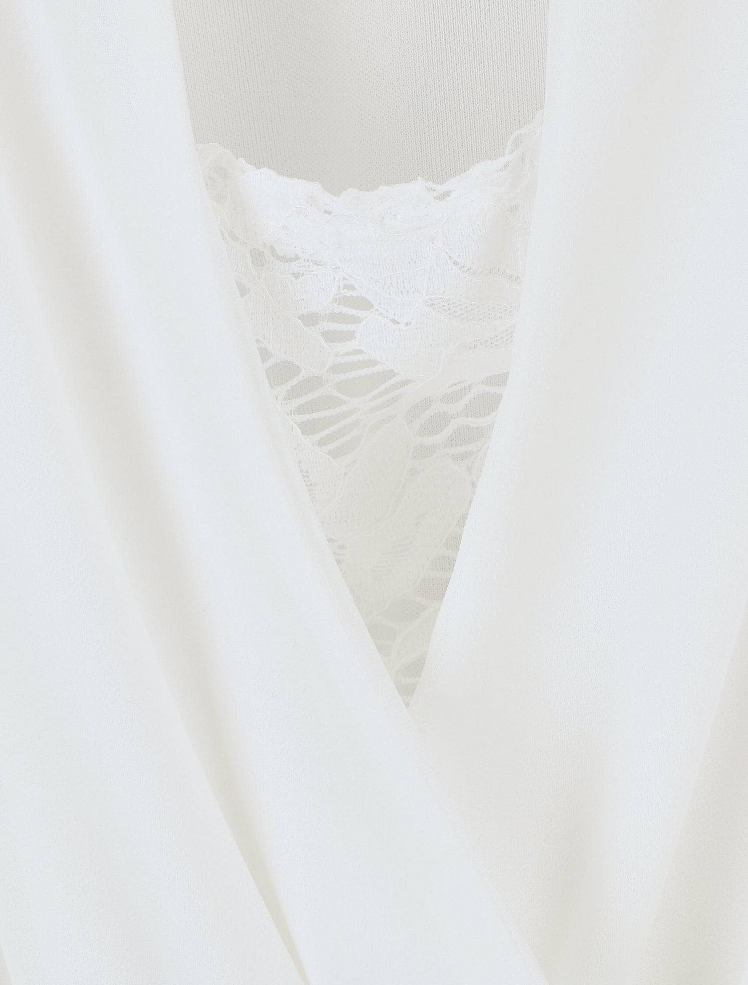 Robe mi-longue évasée sans manches col cache-coeur - Blanc - 3