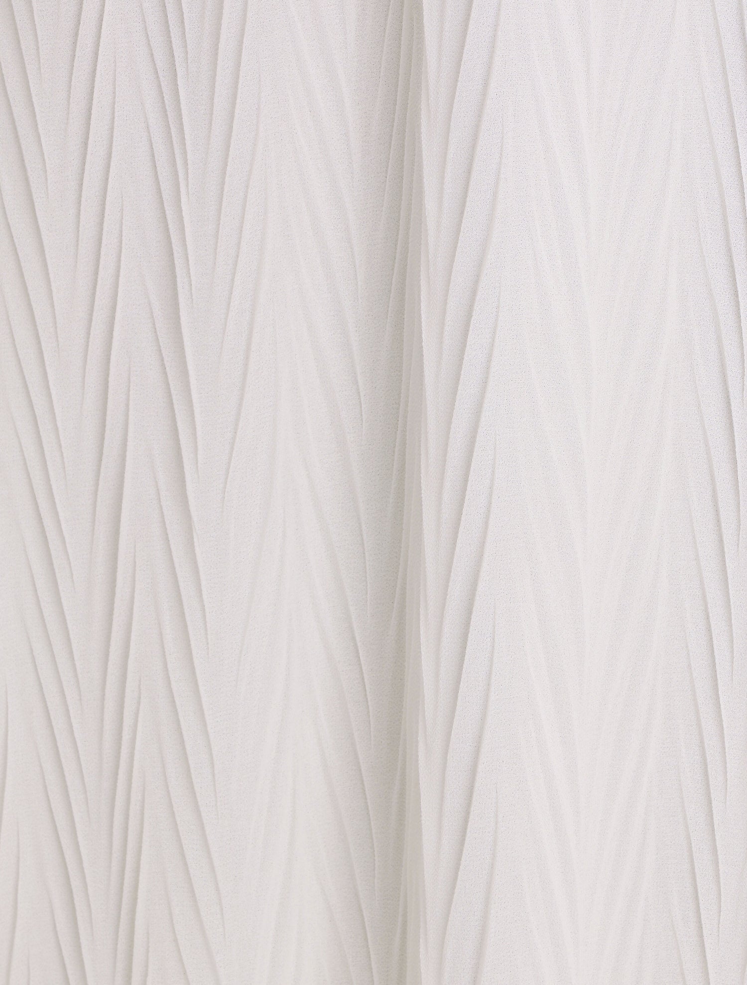 Robe longue unie plissée col cache-coeur - Blanc - 3
