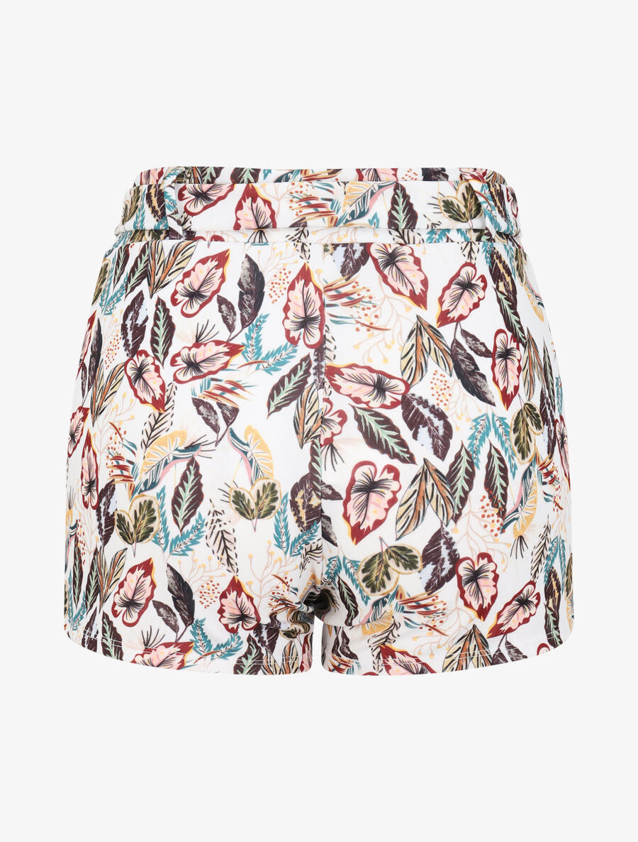 Short imprimé feuilles tropicales - Blanc - 2