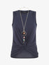 Top sans manches avec noeud - Marine - 1