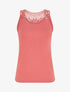 Top uni à détail broderies - Rose saumon - 1