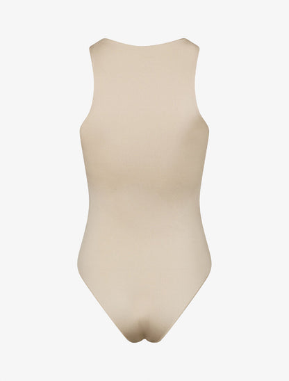 Body uni à col rond - Beige - 2