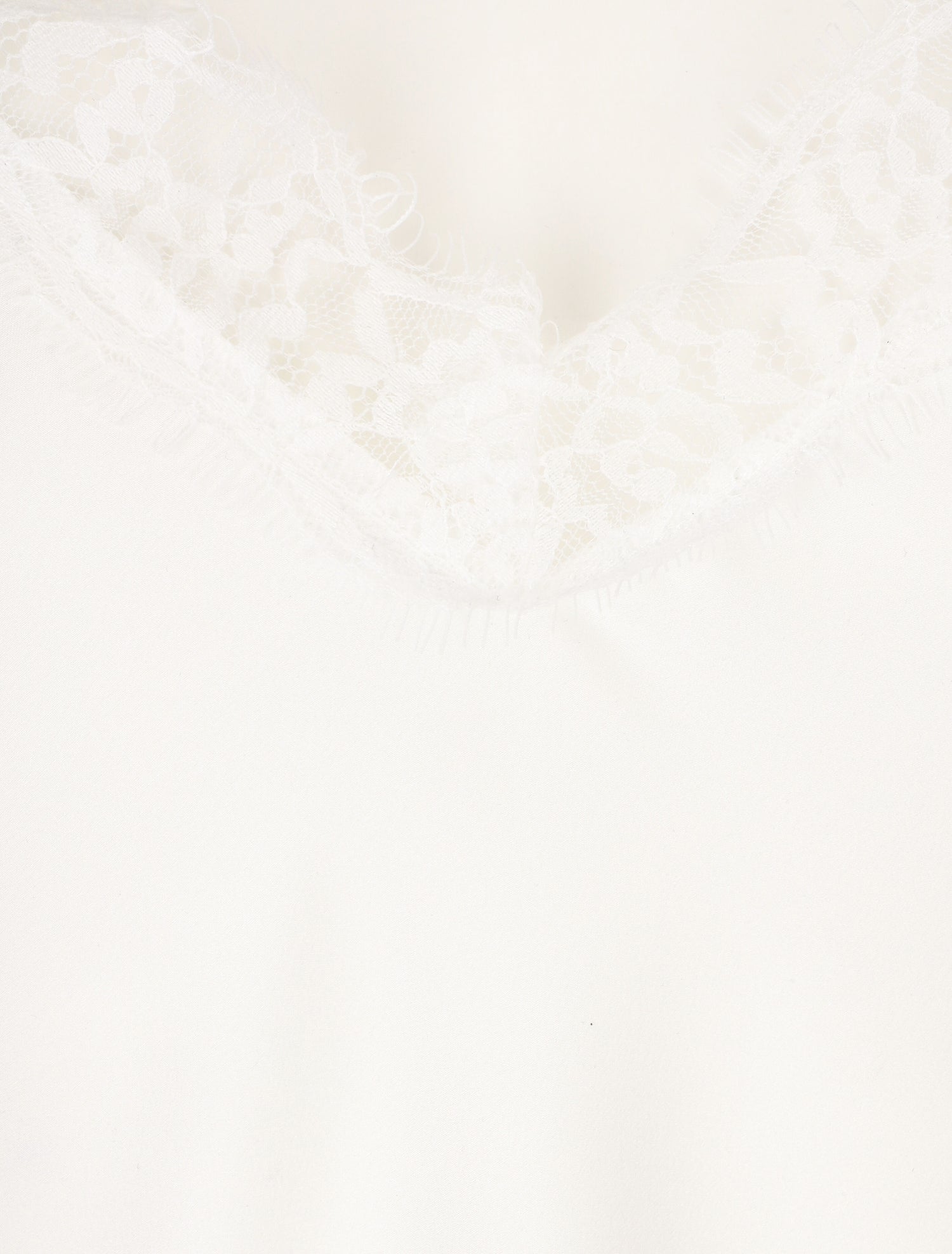 Caraco uni à bords en dentelle - Blanc - 3
