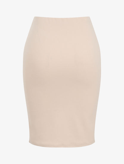 Jupe crayon classique - Beige - 1