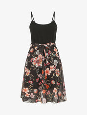 Robe mi longue bi-matière - Noir - 5