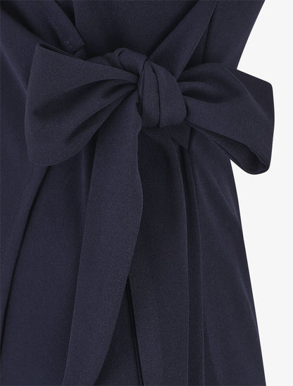 Robe style portefeuille et bord fendu - Marine - 3