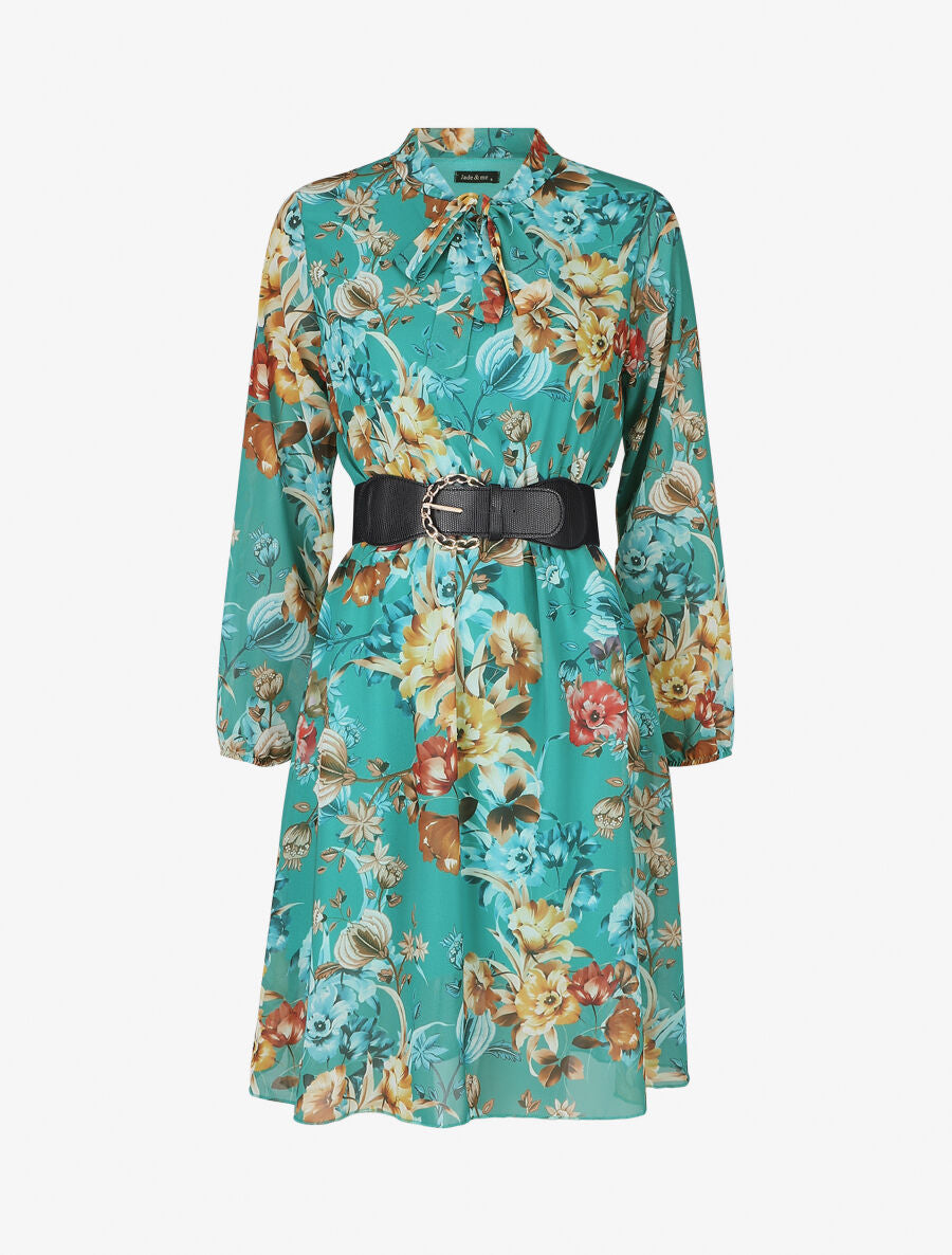 Robe patineuse à imprimé fleuri - Vert - 5