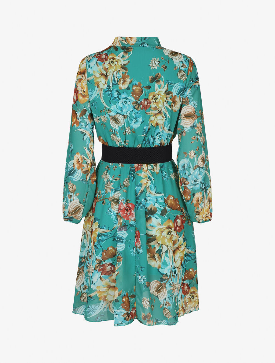 Robe patineuse à imprimé fleuri - Vert - 2