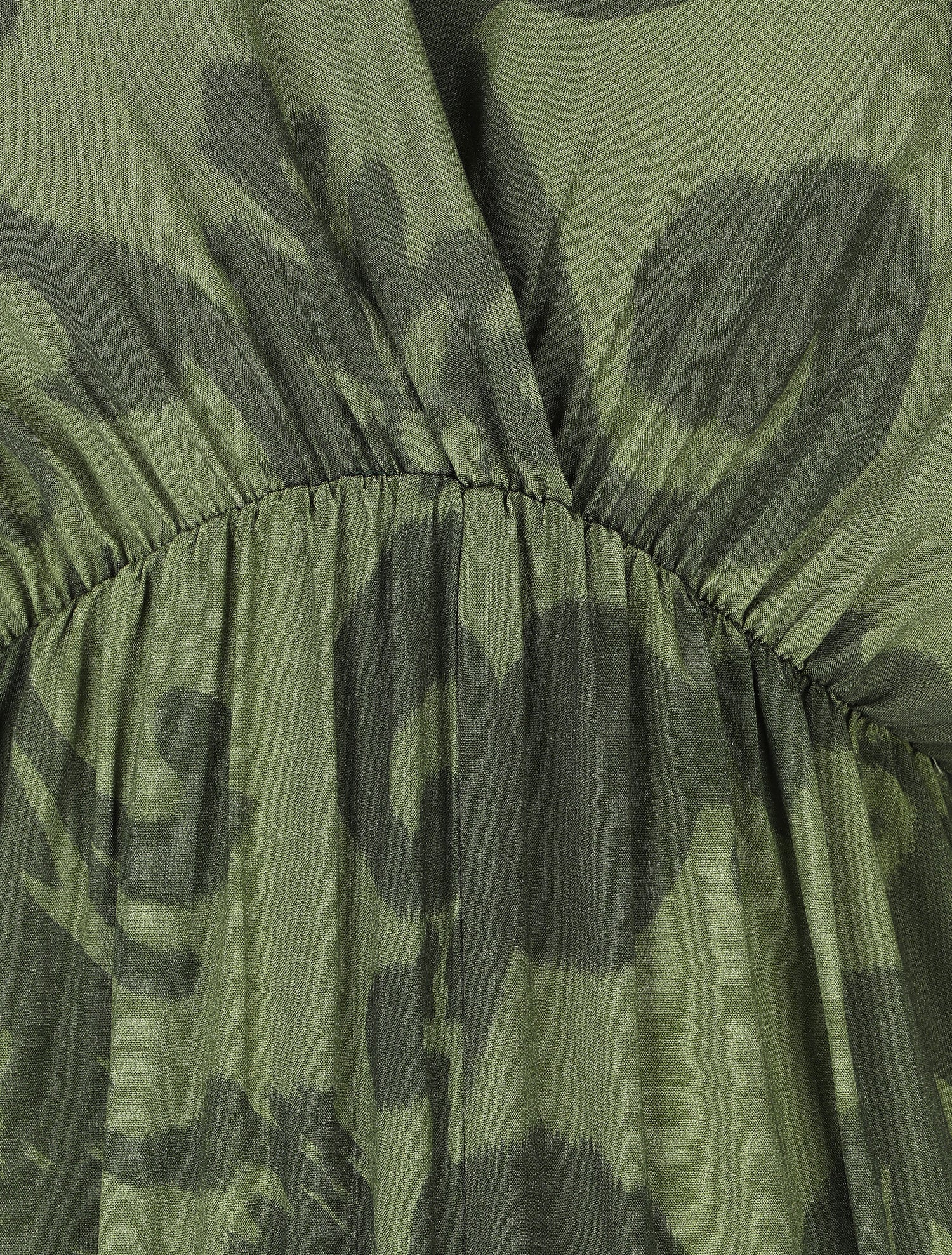 Robe longue à taille élastiquée - Kaki - 3