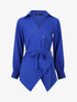 Blouse cache-coeur à base asymétrique - Bleu roi - 1