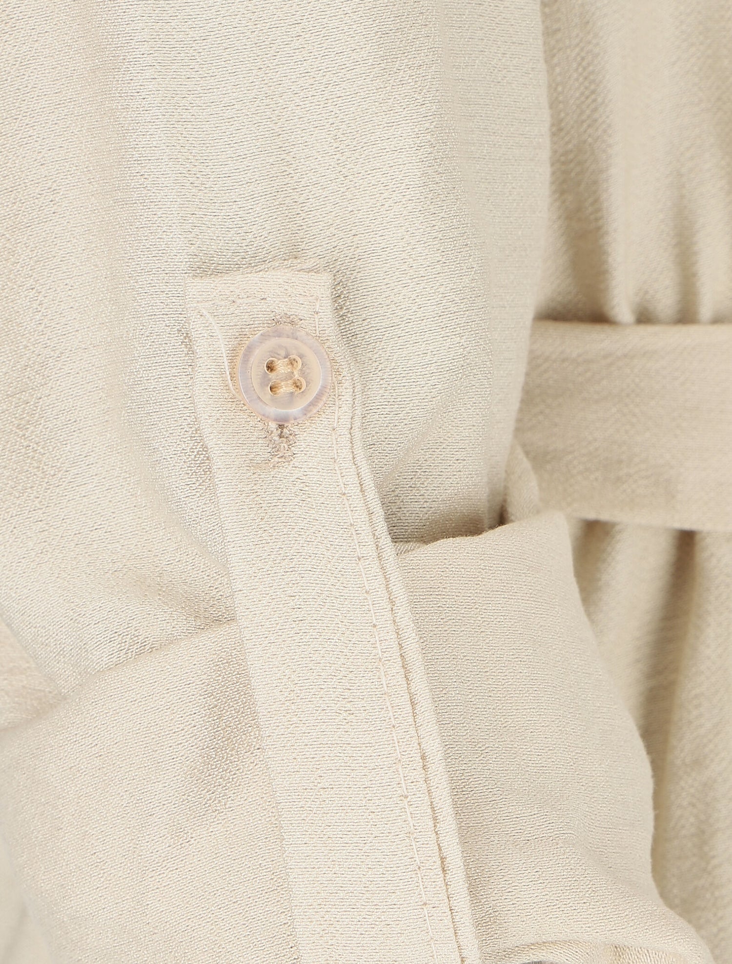 Tunique unie à manches retroussables - Beige - 3