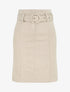 Jupe courte droite en suédine - Beige - 5