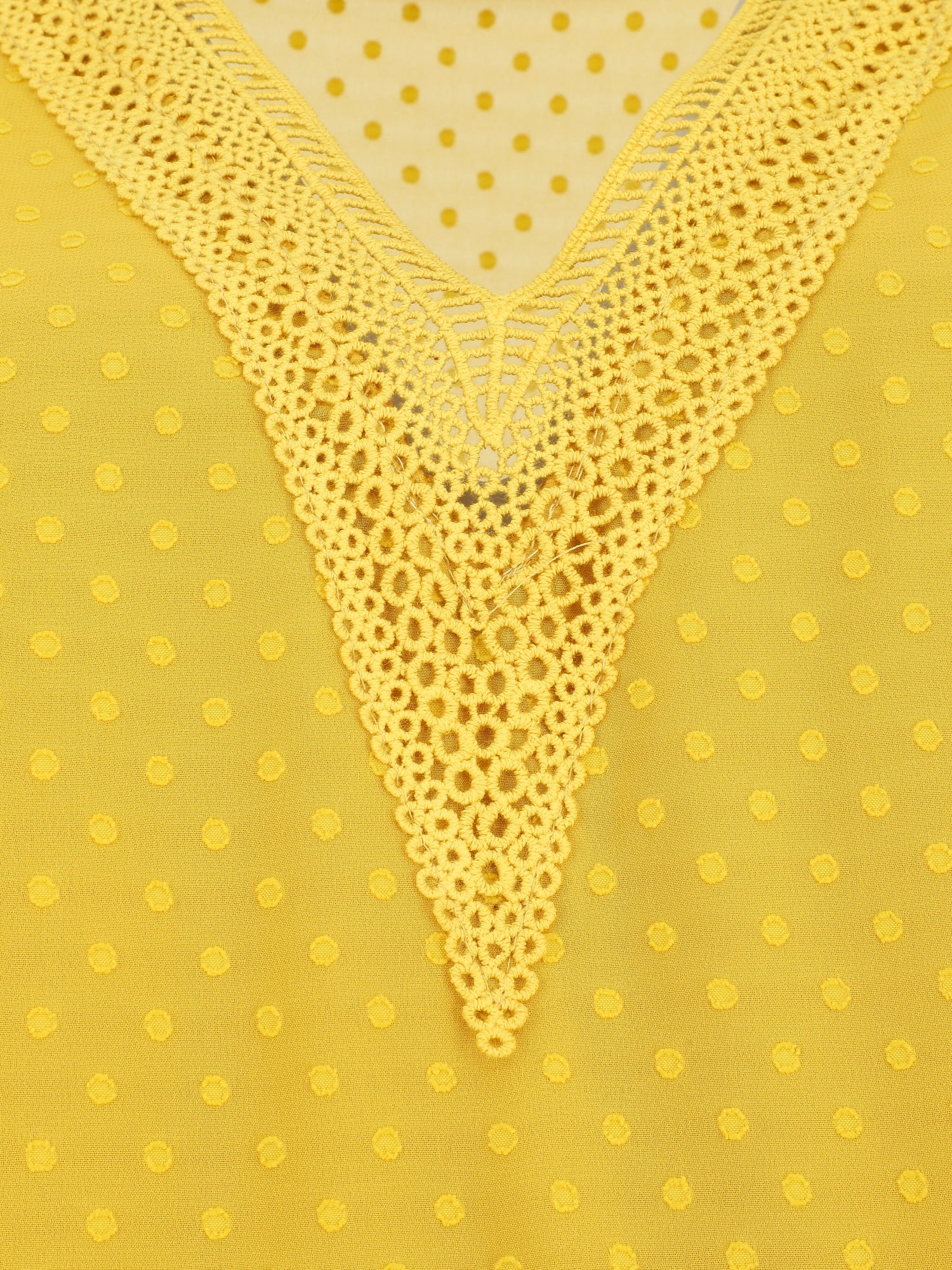 Top uni en voile texturé - Jaune - 3