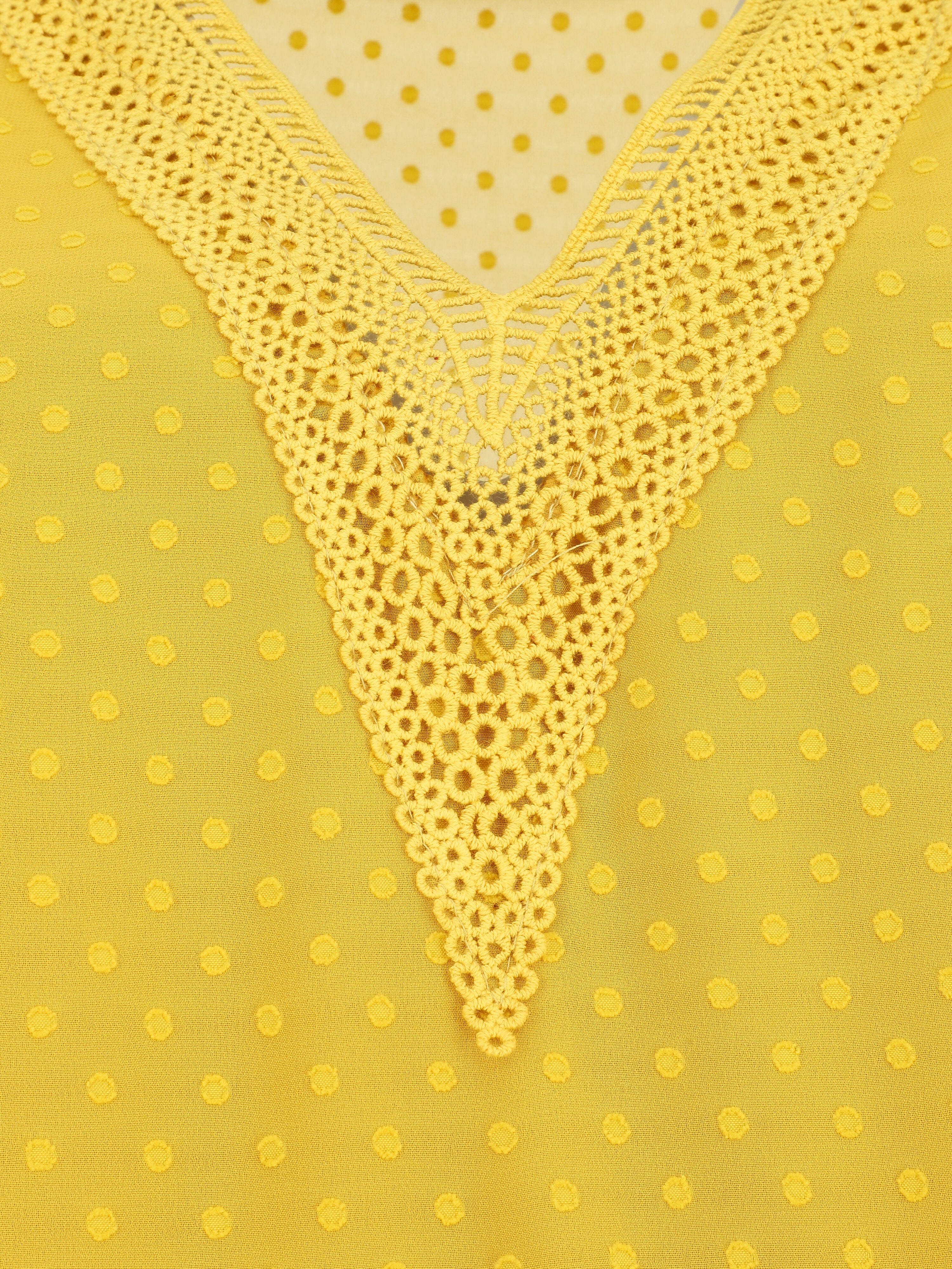 Top uni en voile texturé - Jaune - 3