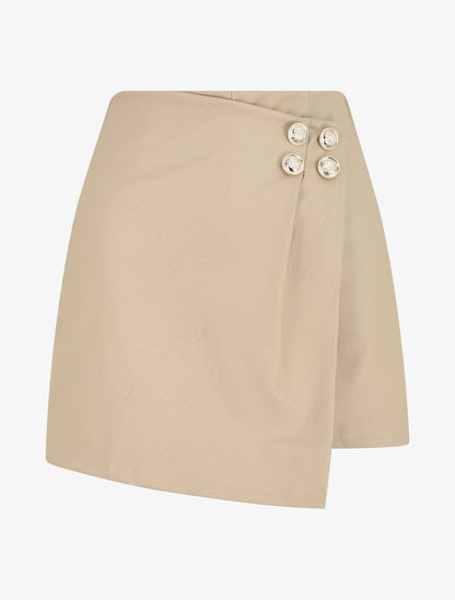 Short en simili style portefeuille - Beige - 1