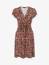 Robe fleurie à col cache-coeur - Noir - 4