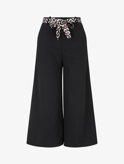 Pantalon ample uni fluide - Noir - 1