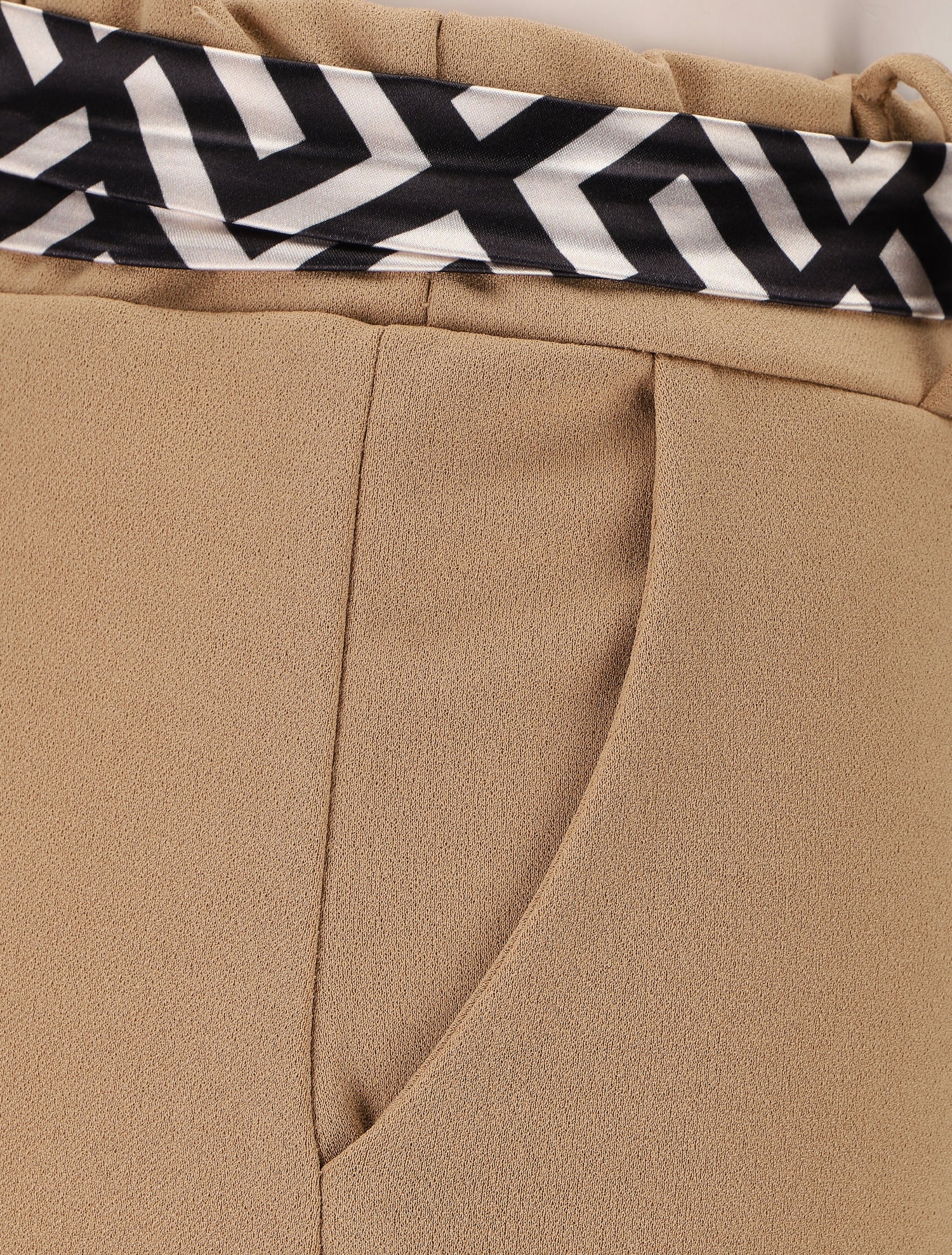Pantalon ample uni fluide - Camel - 3