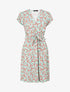 Robe fleurie à col cache-coeur - Bleu ciel - 4