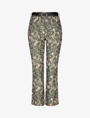 Pantalon droit imprimé foulard - Kaki - 1