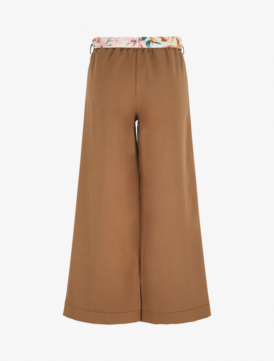 Pantalon ample à taille élastiquée - Camel - 2