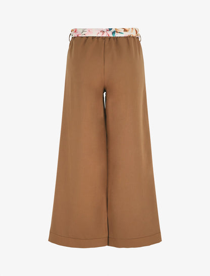 Pantalon ample à taille élastiquée - Camel - 2