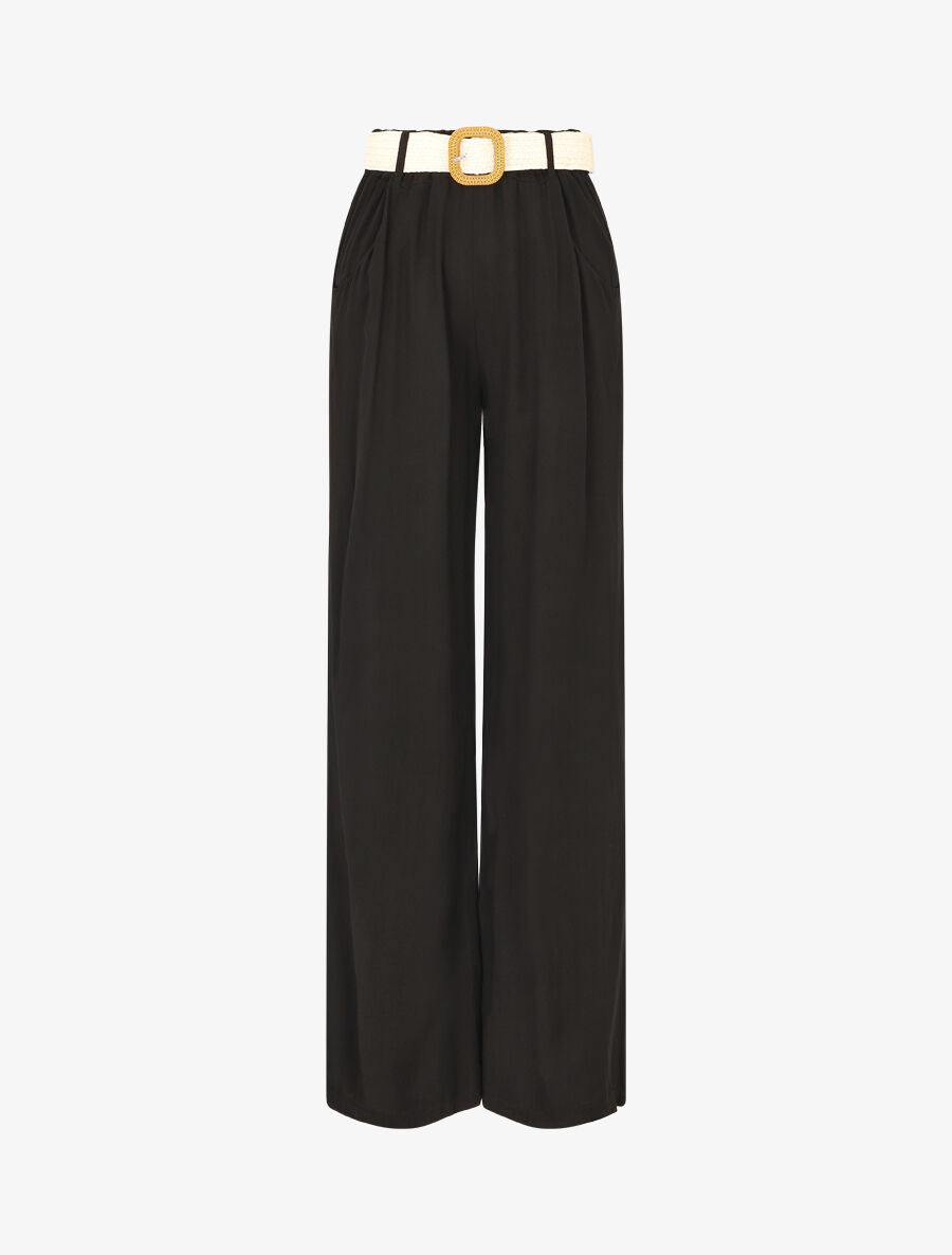 Pantalon fluide ample - Noir - 1