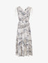 Robe longue élastiquée à imprimé foulard - Crème - 5