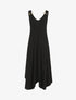 Robe longue unie coupe droite - Noir - 1