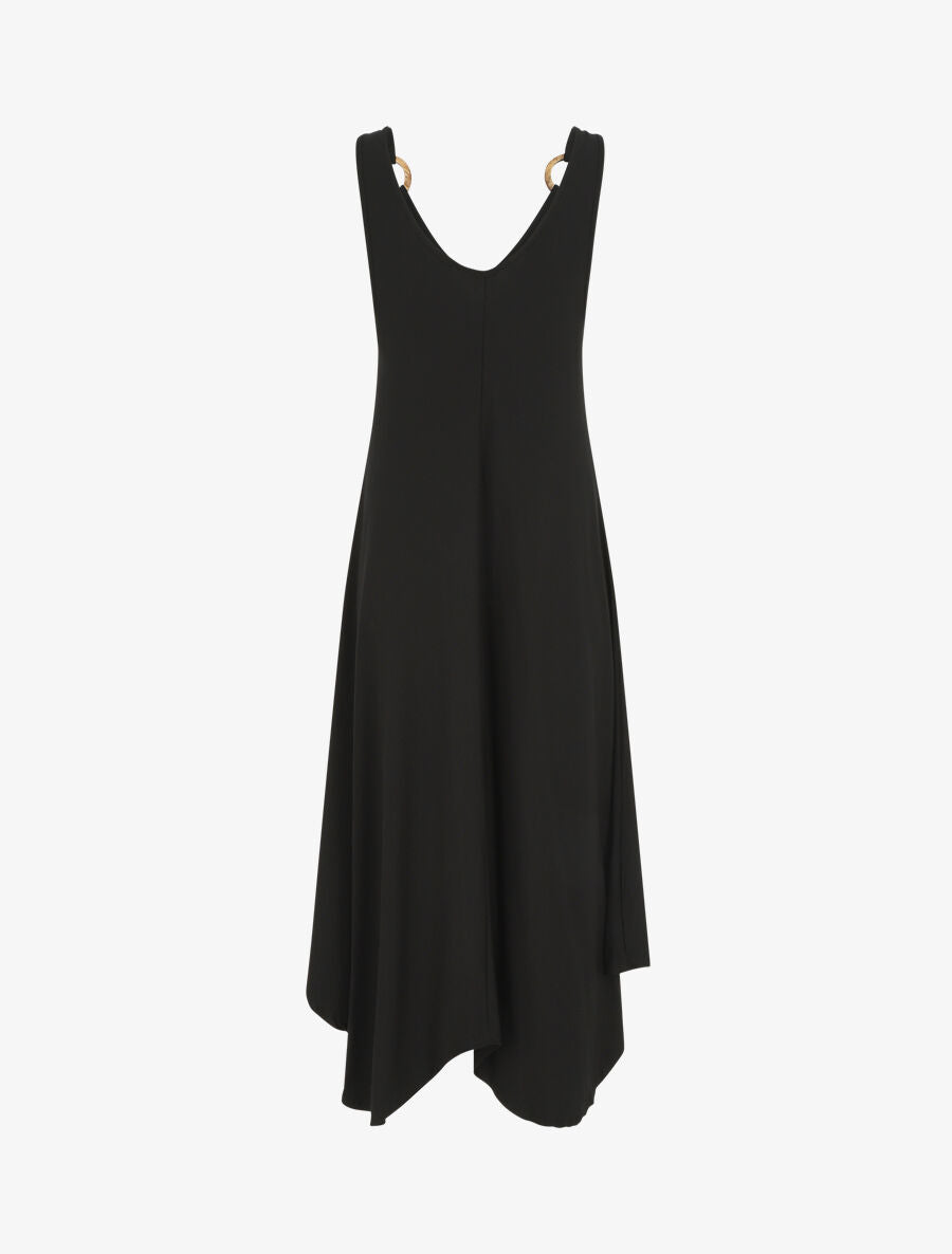 Robe longue unie coupe droite - Noir - 2
