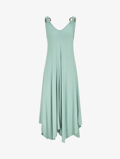 Robe longue unie coupe droite - Vert d&