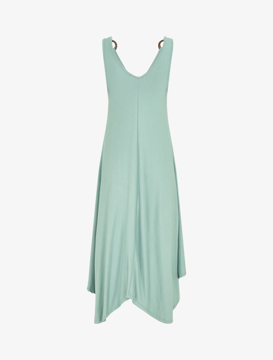 Robe longue unie coupe droite - Vert d&