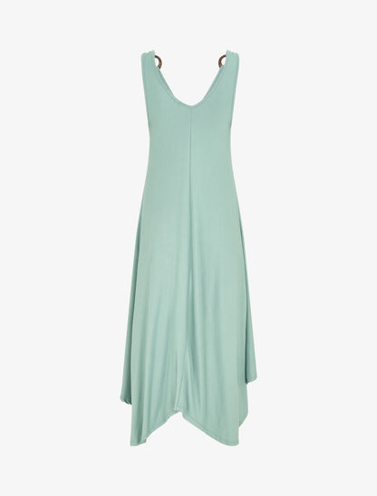 Robe longue unie coupe droite - Vert d&
