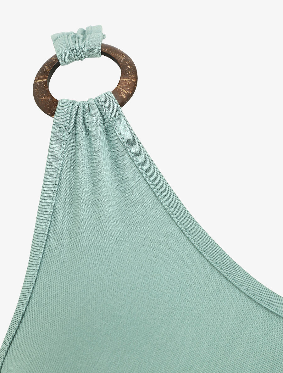Robe longue unie coupe droite - Vert d&