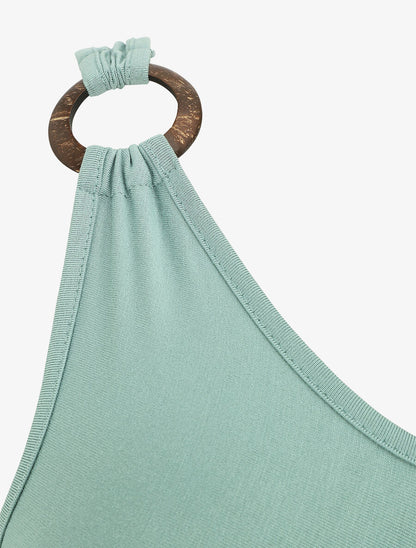 Robe longue unie coupe droite - Vert d&
