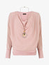 Blouse en voile à bords froncés - Rose - 1
