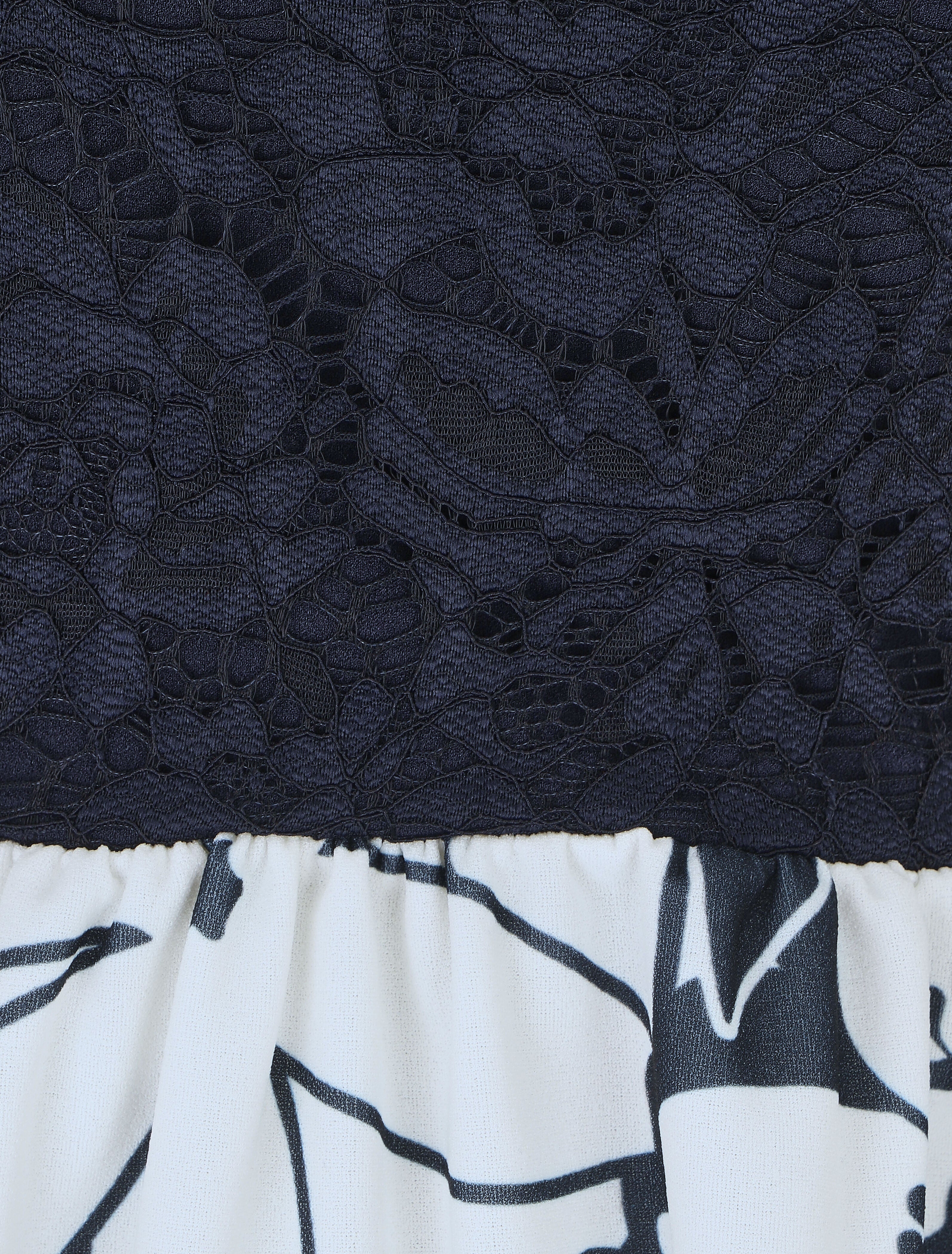 Robe évasée sans manches imprimé floral - Marine - 3